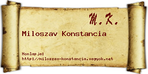 Miloszav Konstancia névjegykártya